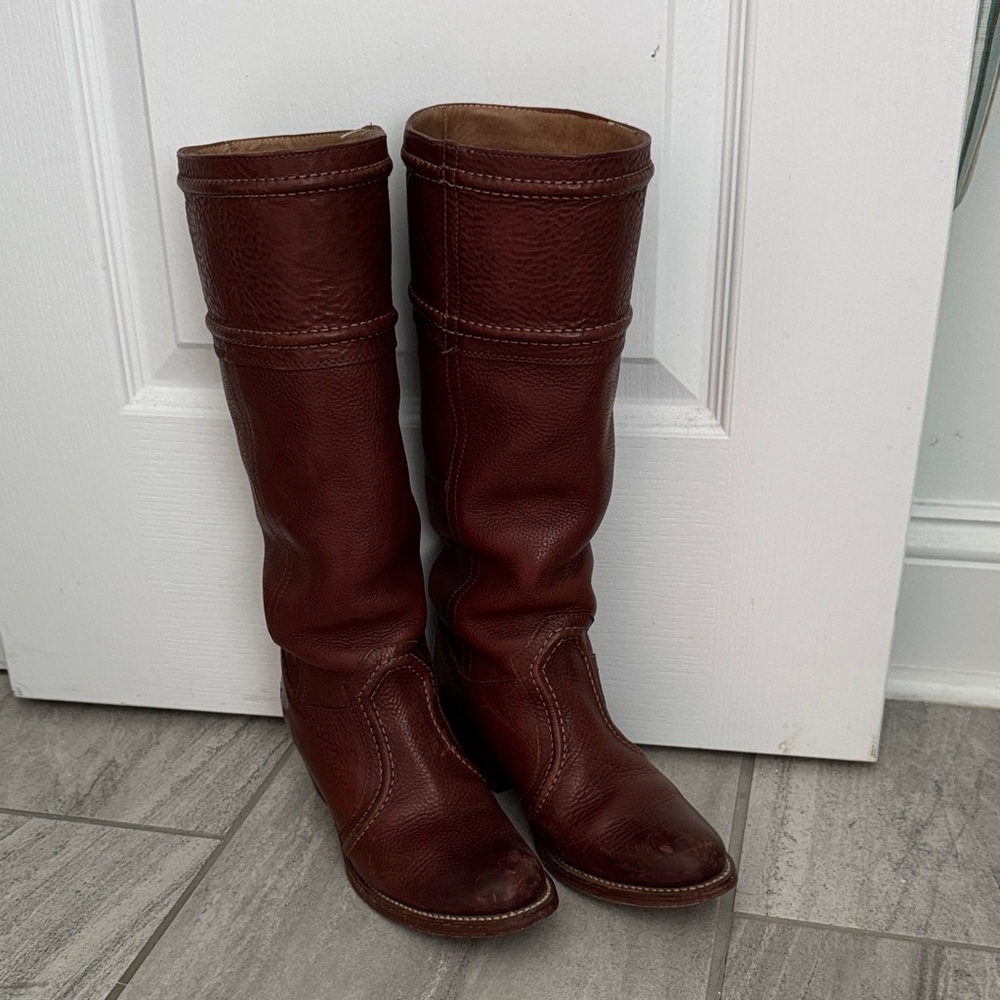 Frye Jean Brown Leather Knee-High Boots 6.5 B